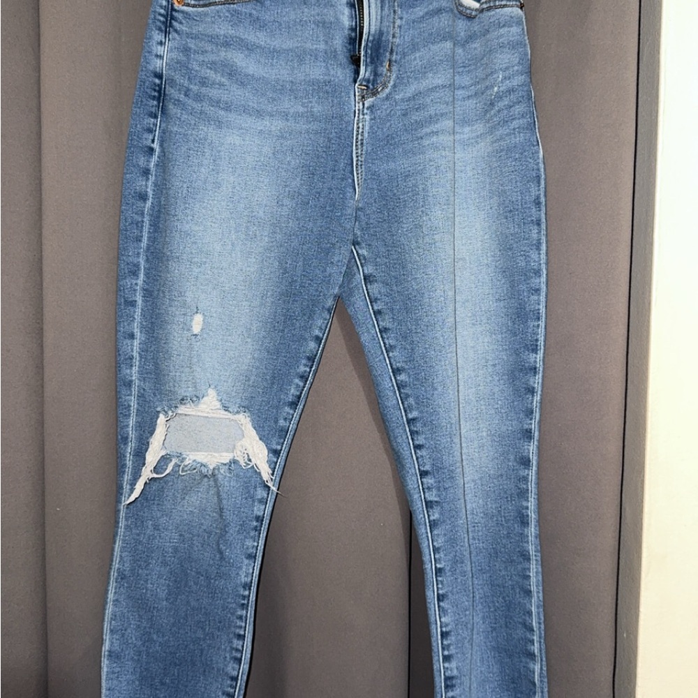 Abercrombie & Fitch Blue Ripped Skinny Jeans